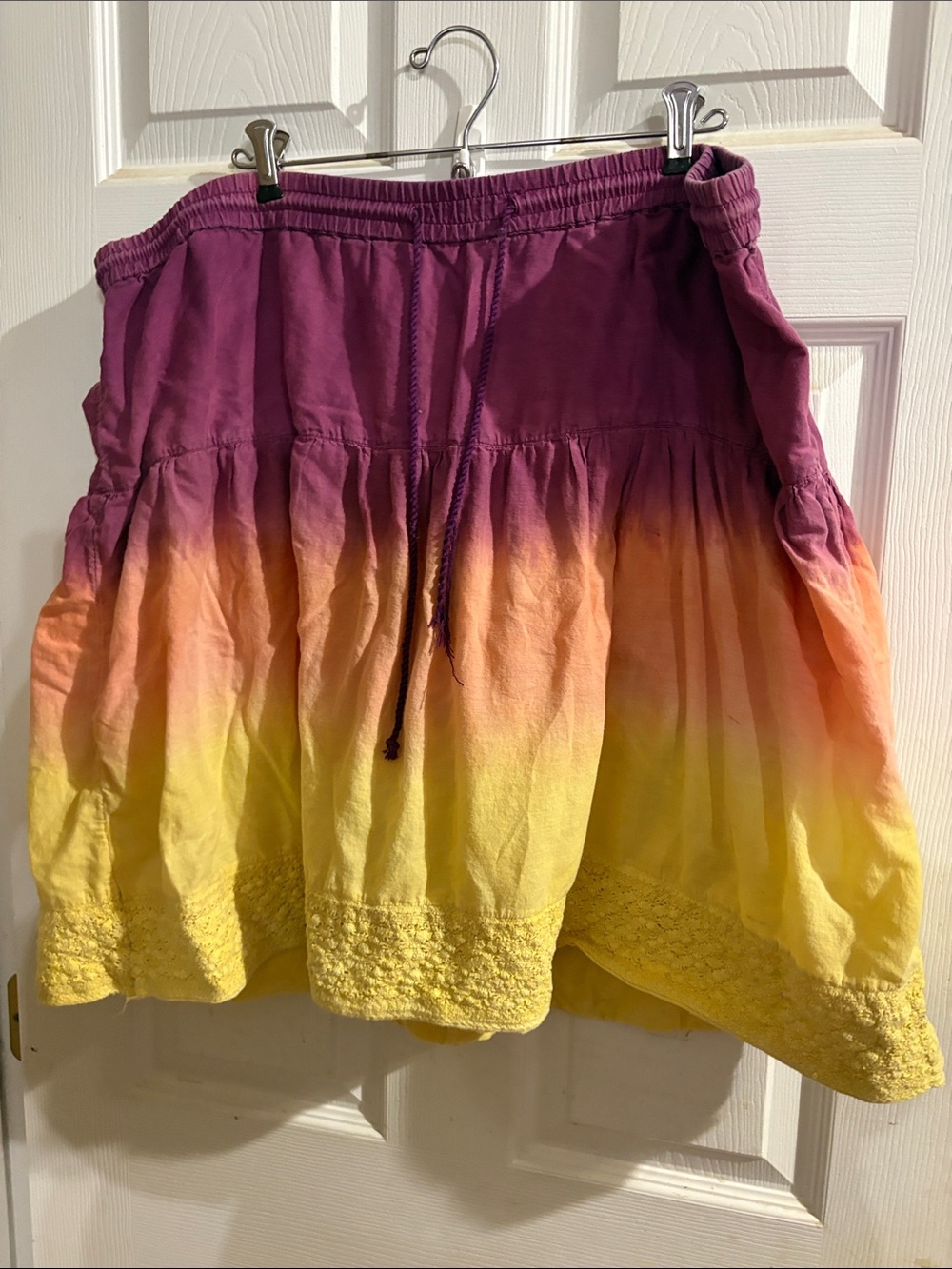 Lane Bryant Women’s Ombre Tiered Skirt - Purple to Yellow